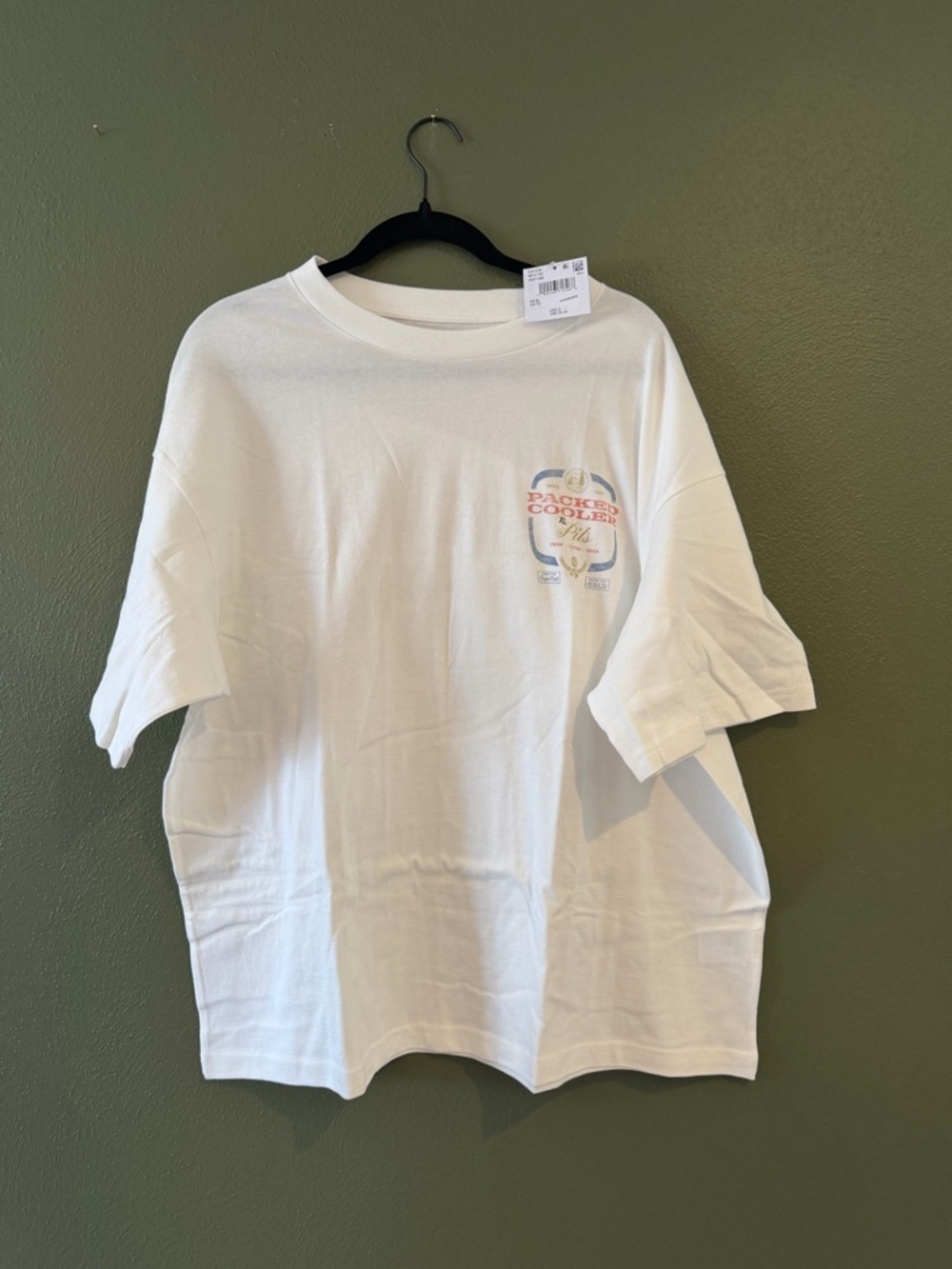 Pilsner Cream Short Sleeve Graphic Tee with Packed Cooler design